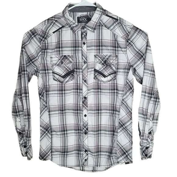 BKE Tailored Fit Long Sleeve Button Up Casual Western Shirt Mens LG Embroidered - Picture 1 of 10